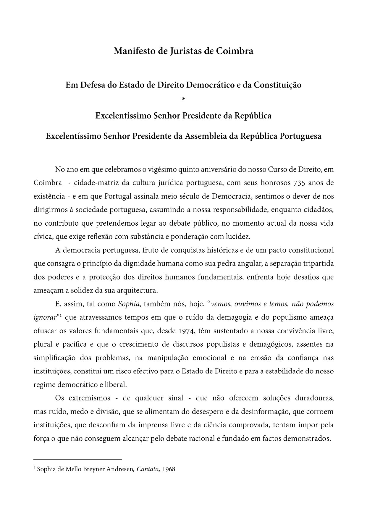 Página 1 do Manifesto